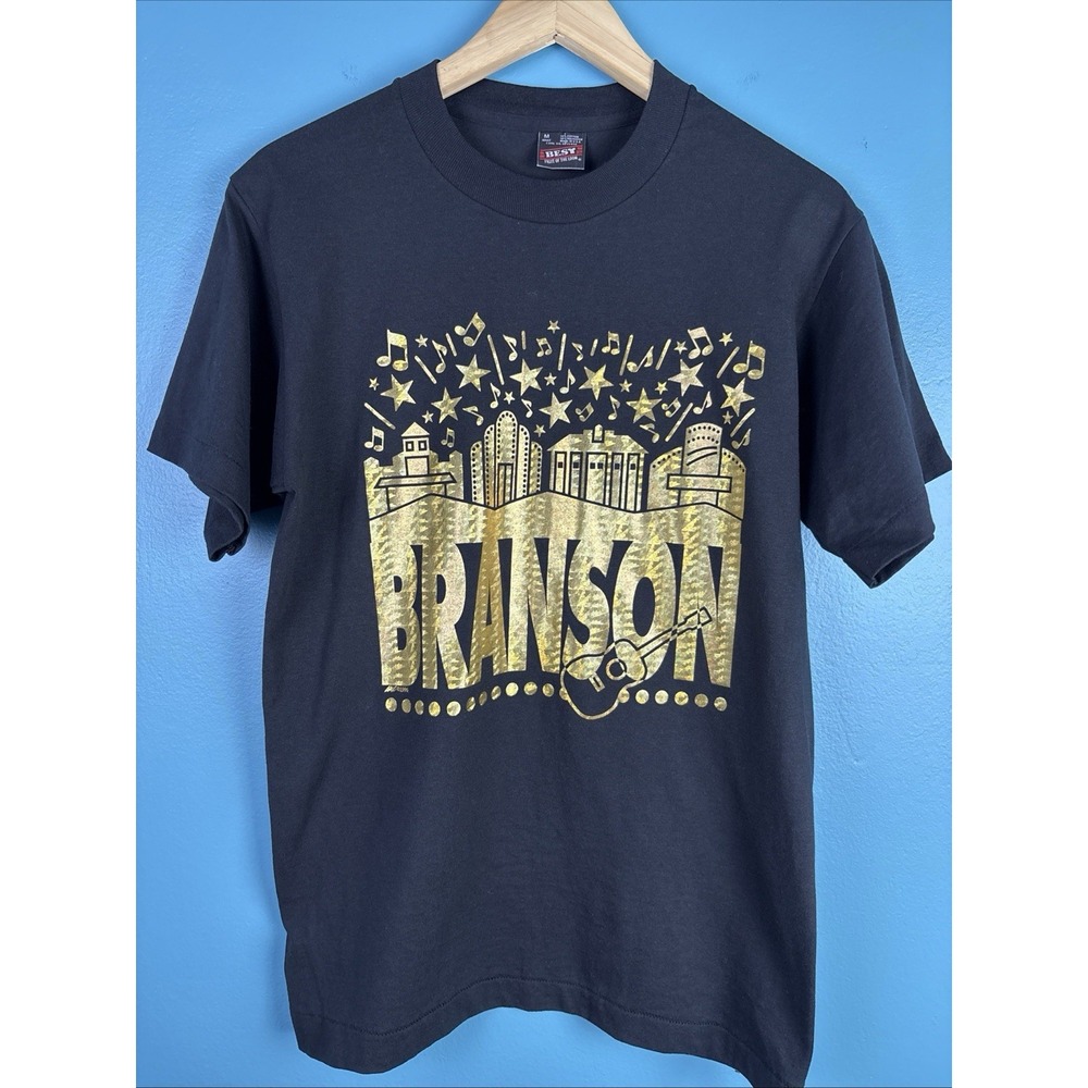 Vintage Single Stitch USA Branson Missouri T Shirt Black Medium 1996